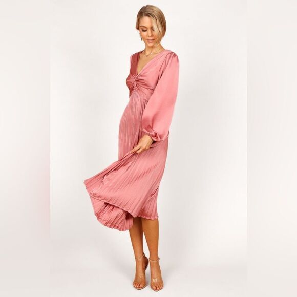 Petal & Pup Noelle Twist front pleated midi dress XS NEW $98 - Picture 9 of 11